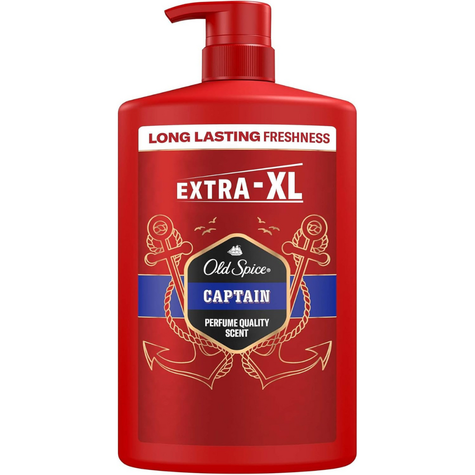 Men’s 3-in-1 Shower Gel & Shampoo, Body-Hair-Face Wash, Fresh Scent, 1000ml Pump Bottle
