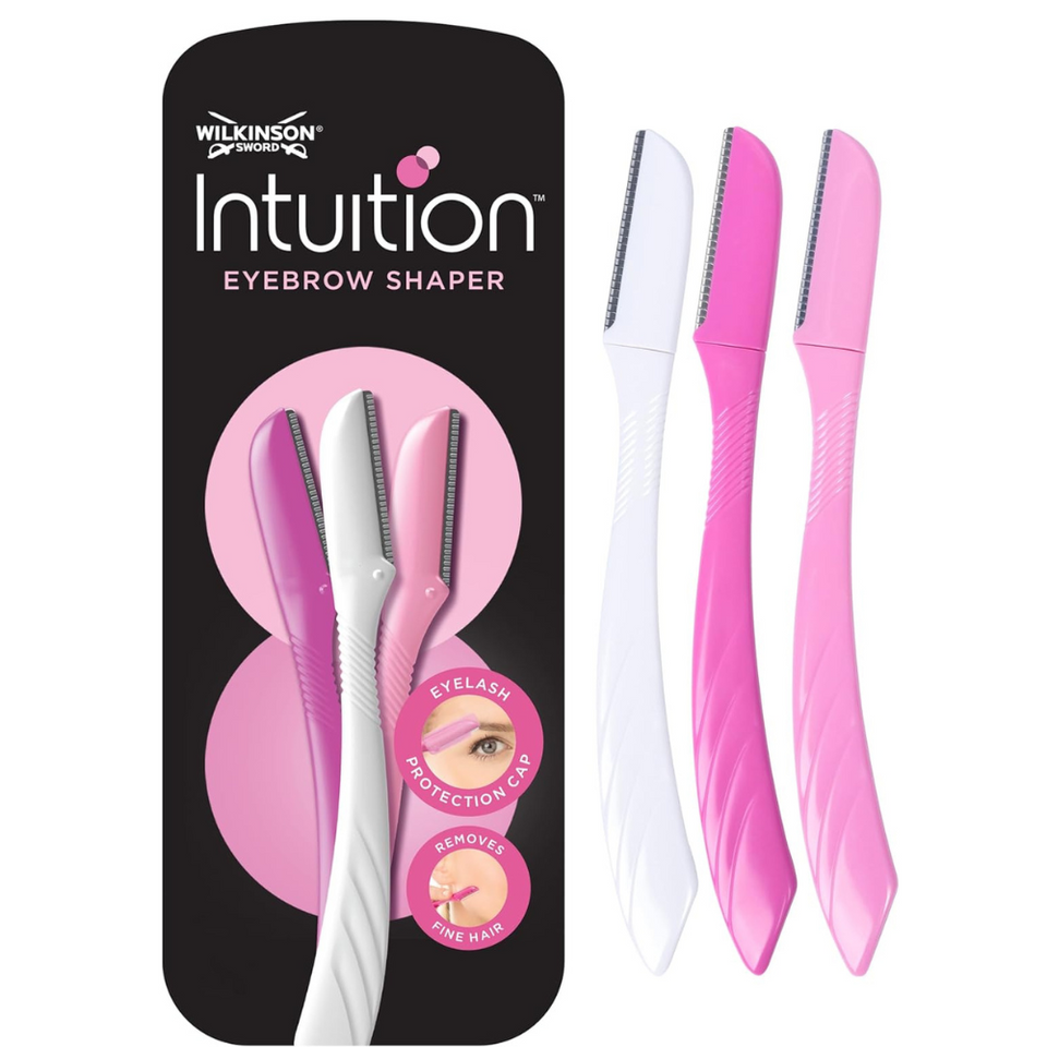 Eyebrow Shaper & Facial Hair Remover for Women | Dermaplaning Razors with Precision Cap | 3 Pack